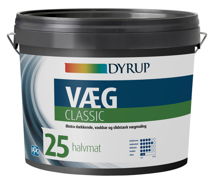 Dyrup Væg Classic 25 hvid 4,5 liter
